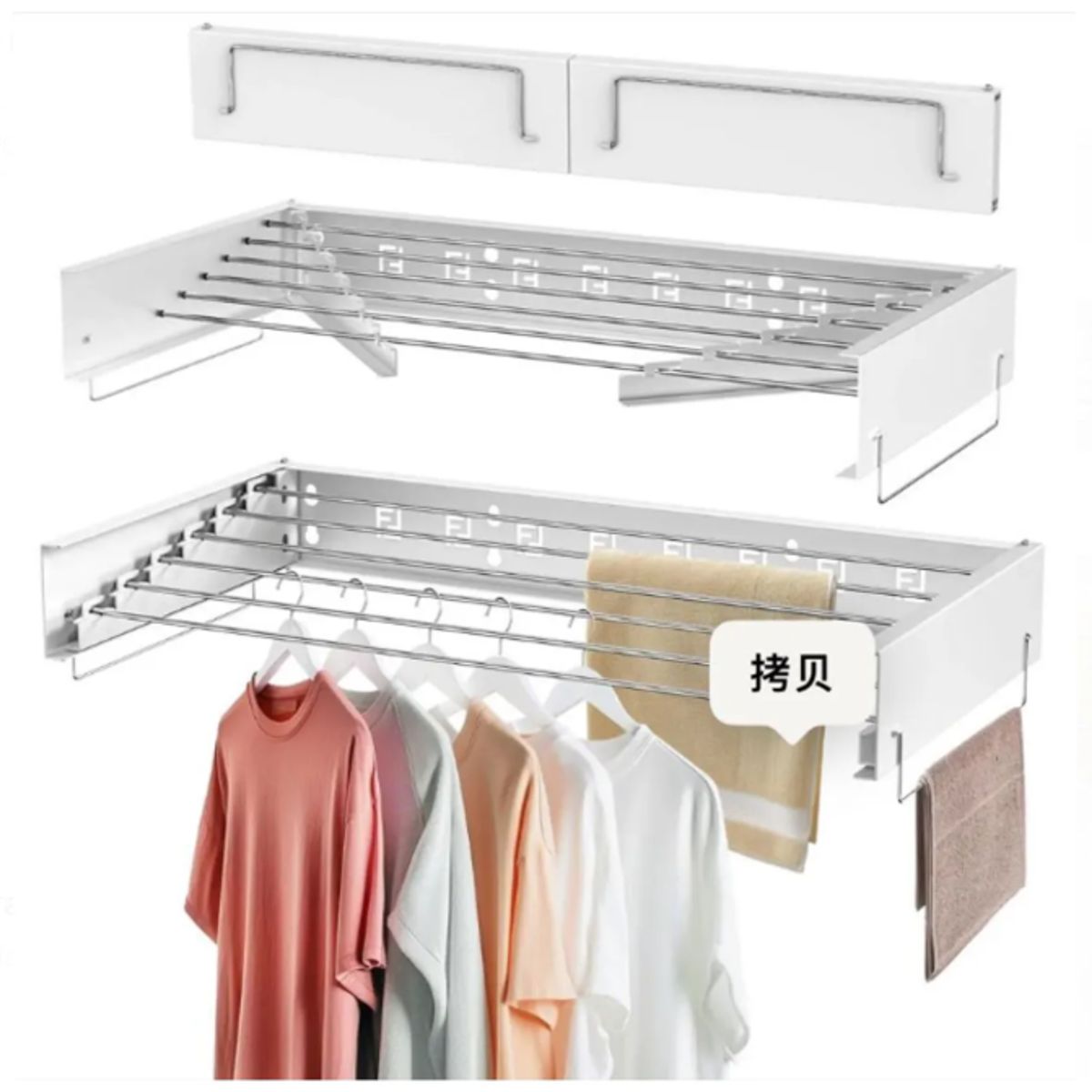 GENERICO - Tendedero De Ropa Plegable Retráctil De Pared