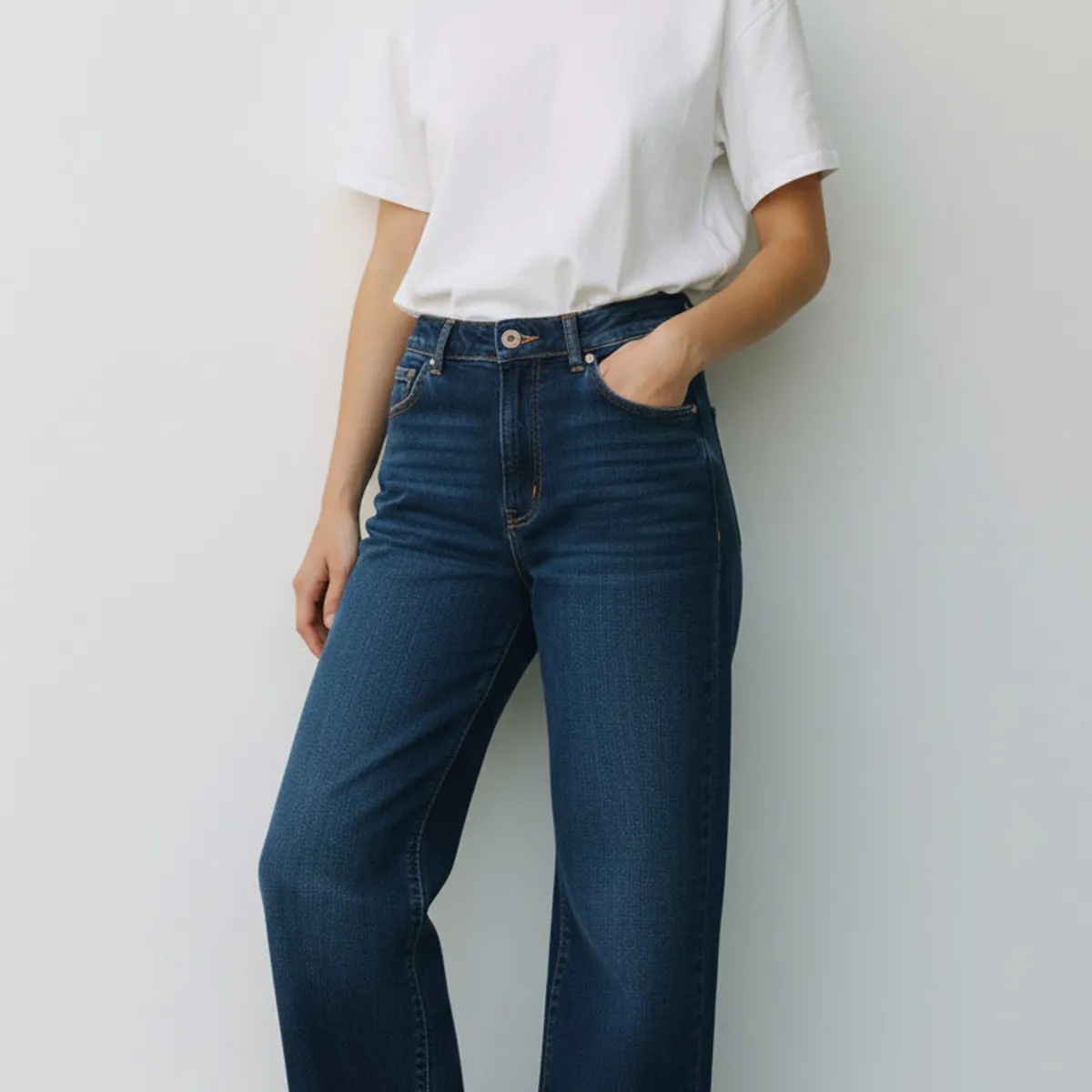 XD - Jeans Mujer Wide Leg Tiro Alto Elasticado