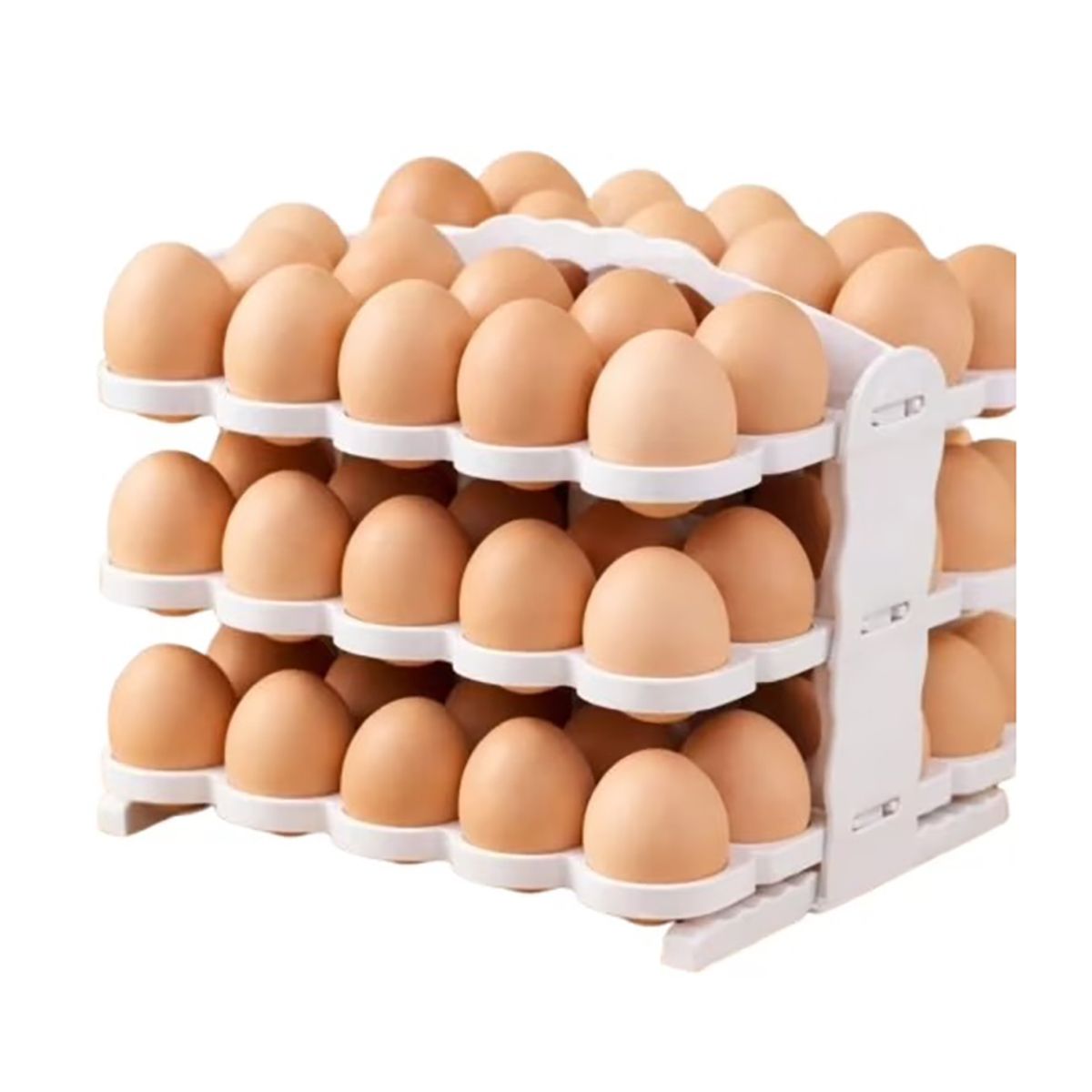 BELKRA - Organizador Huevos Dispensador 3 Niveles 60 Unds Blanco