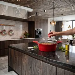 BOHLIER - Guisera 24cm Aluminio Fundido Cerámica Roja Con Tapa
