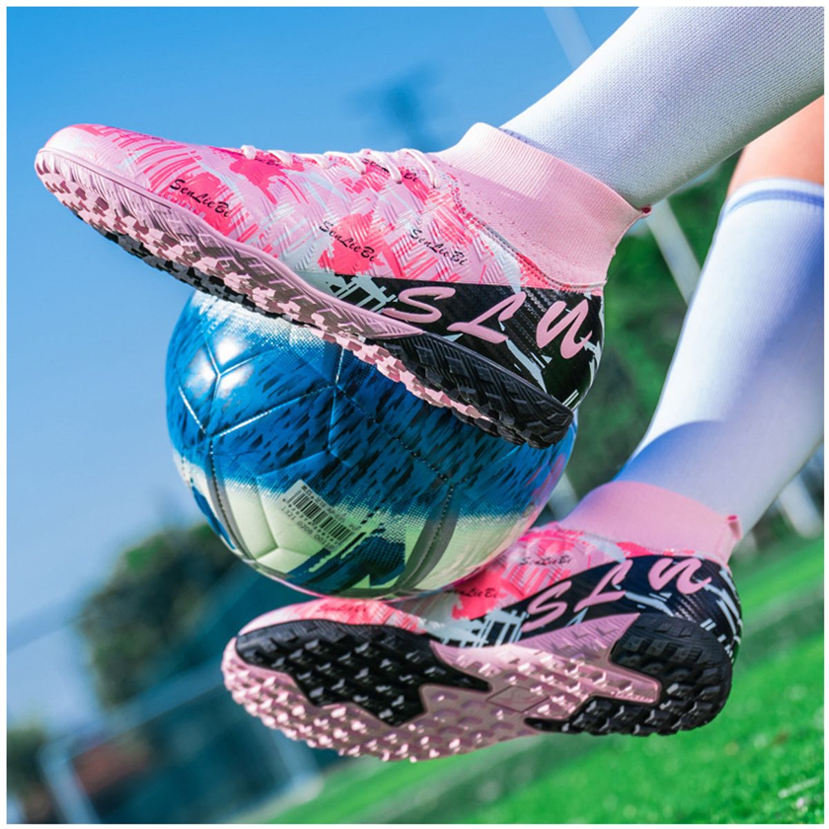 DANWEILE - Zapatillas Fútbol Unisex Rosa