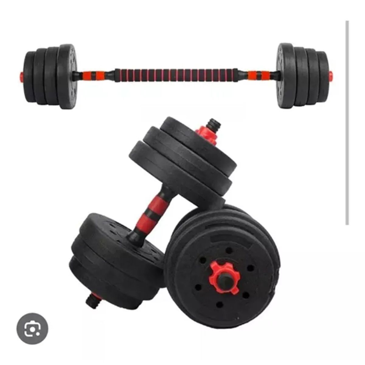 GENERICO - Set Mancuernas Y Barra Unibles 20kg Pesas Ajustables