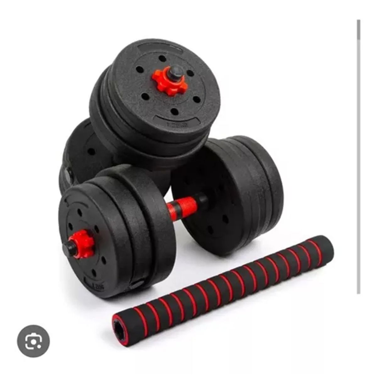 GENERICO - Set Mancuernas Y Barra Unibles 20kg Pesas Ajustables