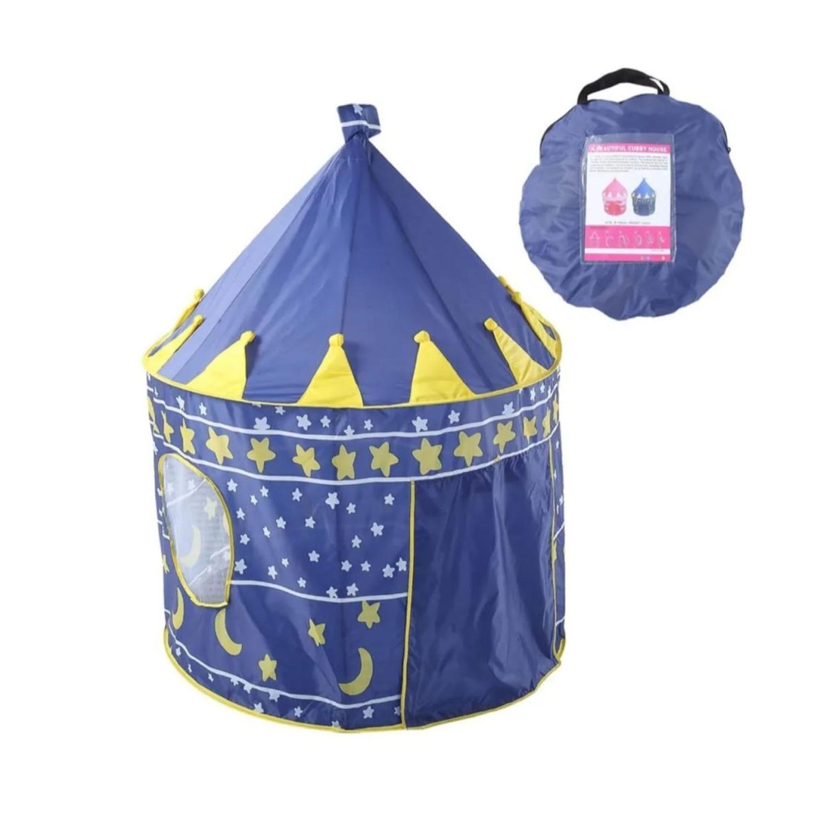 GENERICO - Juguete Carpa Castillo Plegable 135x150cm Azul Infantil