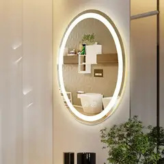 GENERICO - Espejo 70X50cm Ovalado LED Dorado Taller Sin Fronteras