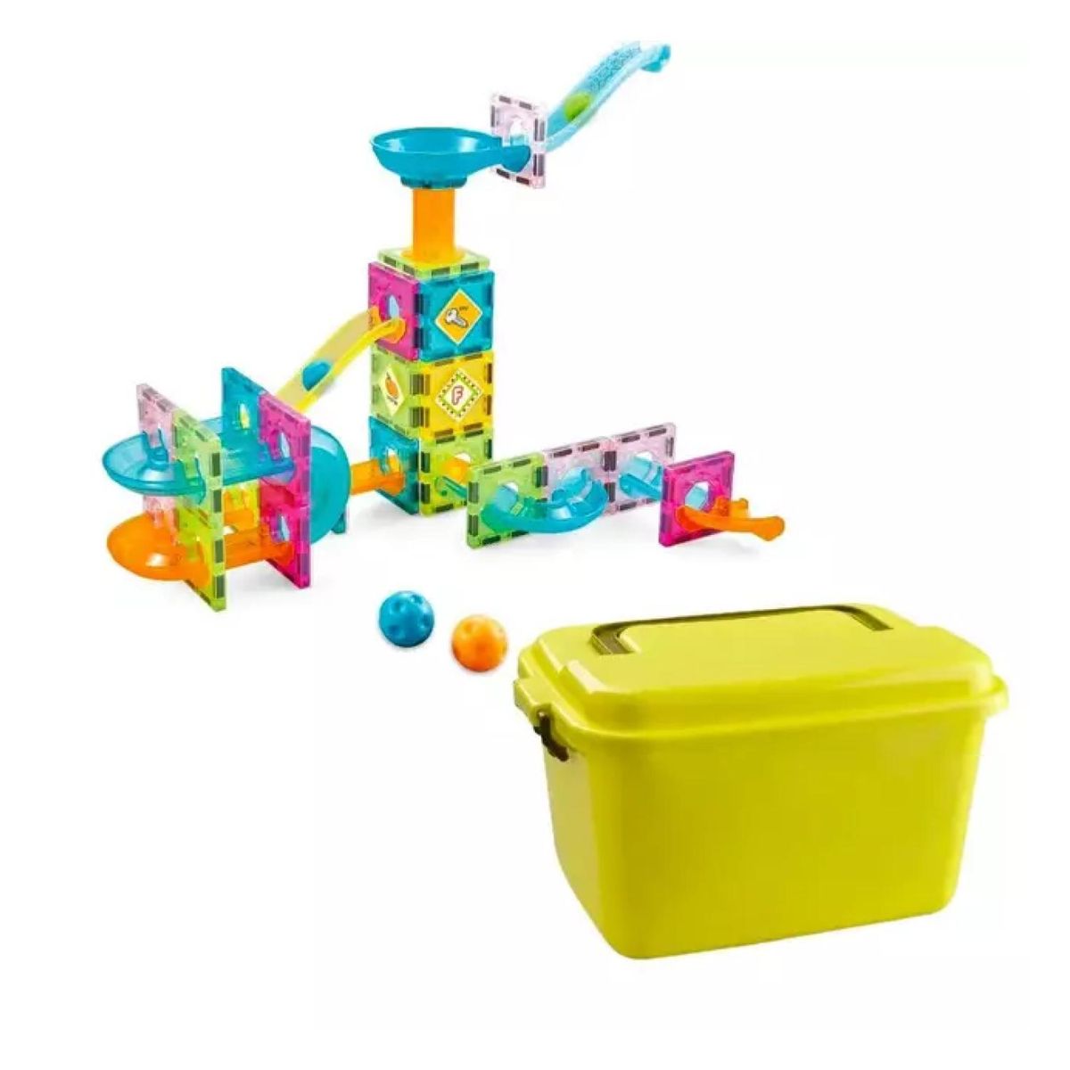 GENERICO - Juguete Bloques Magneticos 64 Piezas Toboganes Pelota Infantil