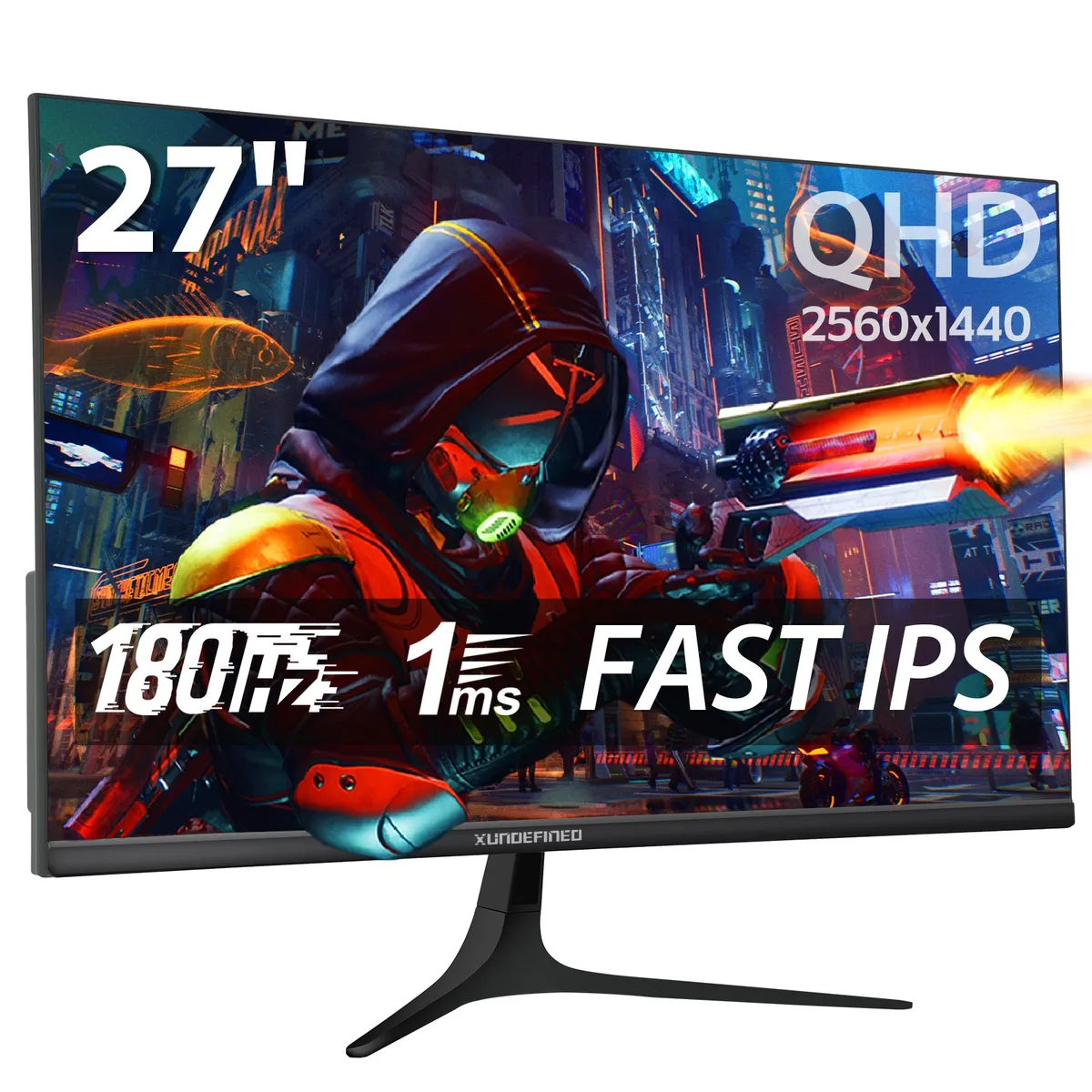 XUNDEFINED - Monitor Gamer Xundefined X27QH 27 Qhd 2k 180hz 1ms Bocina Compatible con Xbox/PS5/Switch FreeSync & G-Sync Color Negro
