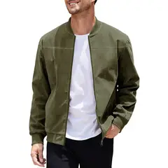 TIOZONEY - Abrigos para Hombre-Verde