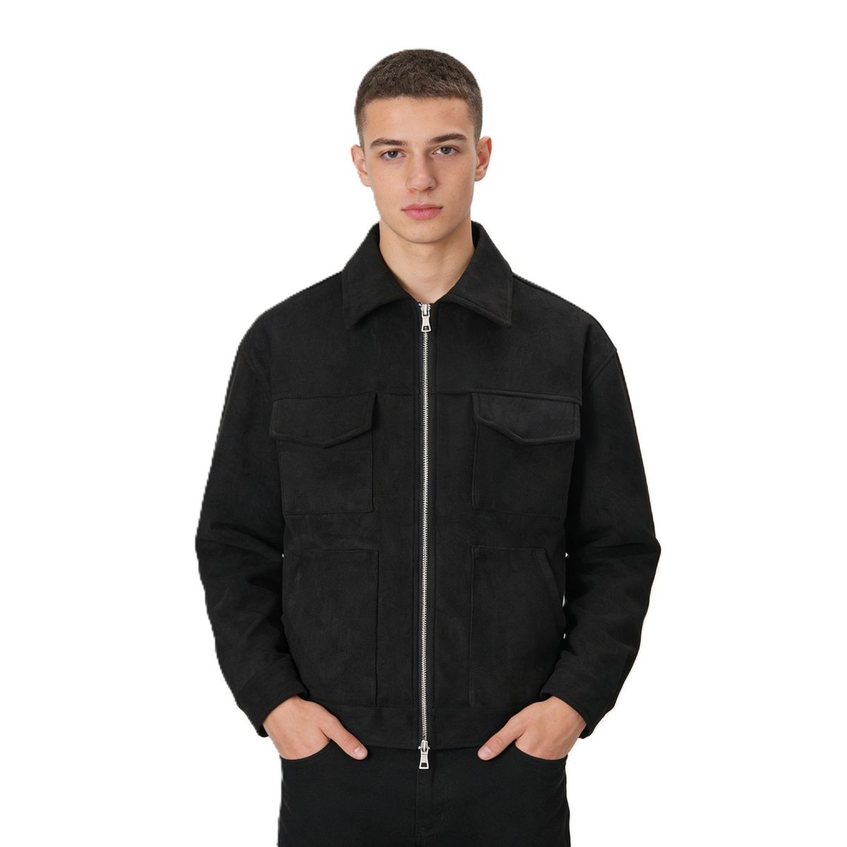 TIOZONEY - Abrigos para Hombre-Negro