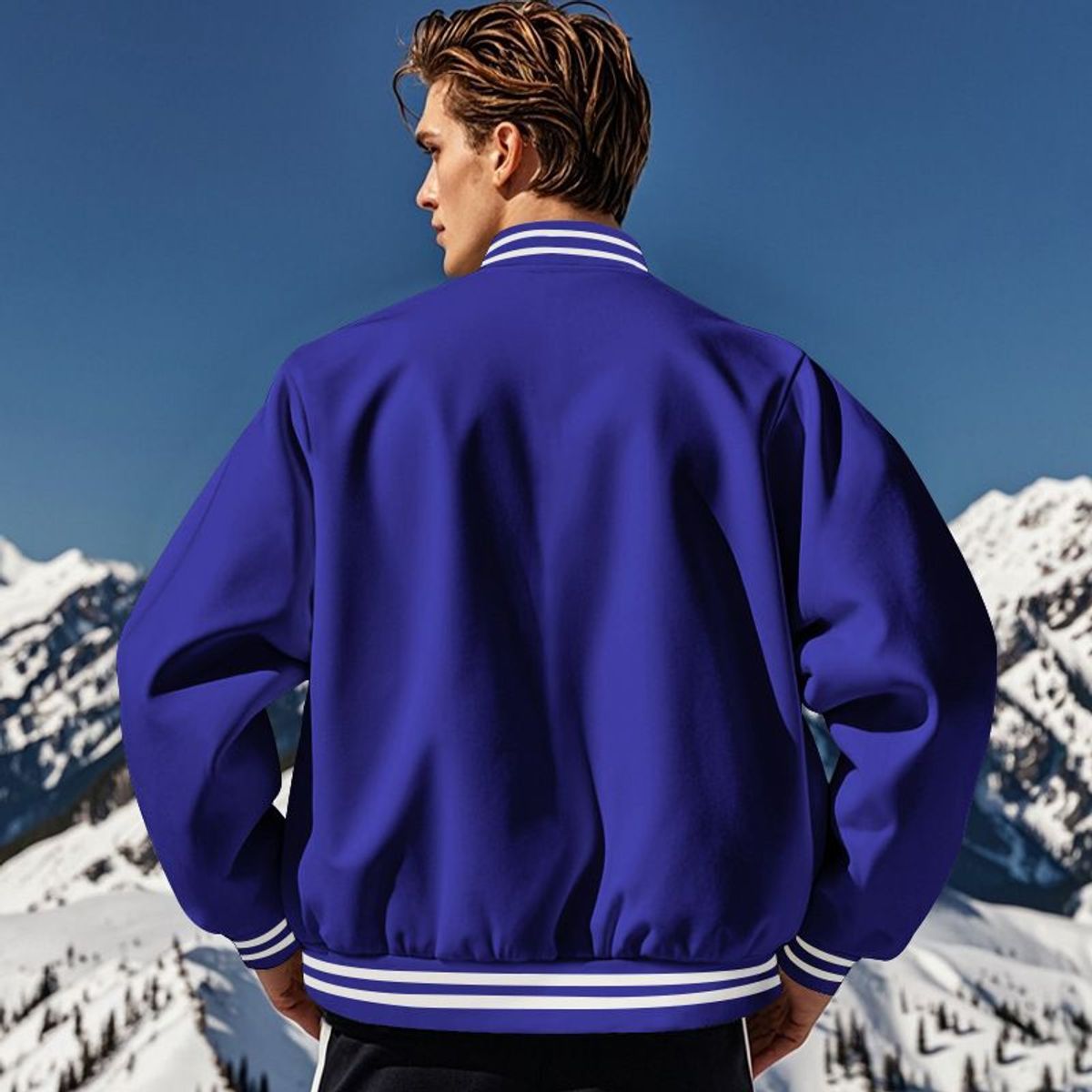 TIOZONEY - Abrigos para Hombre-Azul