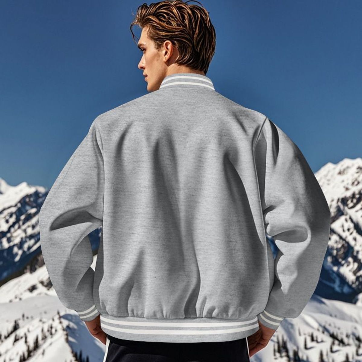 TIOZONEY - Abrigos para Hombre-Gris