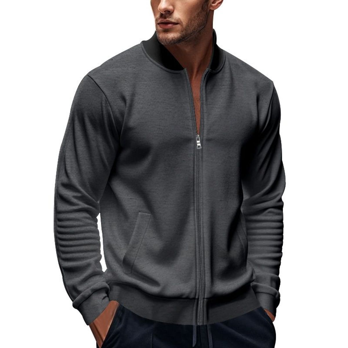 TIOZONEY - Abrigos para Hombre-Gris