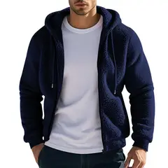 TIOZONEY - Abrigos para Hombre-Azul