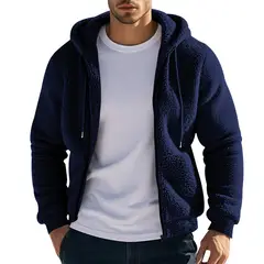 TIOZONEY - Abrigos para Hombre-Azul