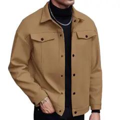 TIOZONEY - Abrigos para Hombre-Amarillo