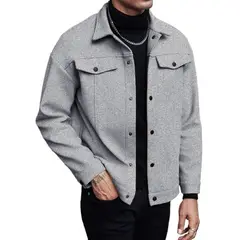 TIOZONEY - Abrigos para Hombre-Gris