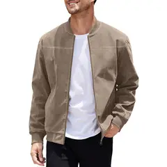 TIOZONEY - Abrigos para Hombre-Café