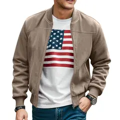 TIOZONEY - Abrigos para Hombre-Café