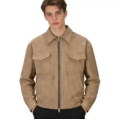 TIOZONEY - Abrigos para Hombre-Café