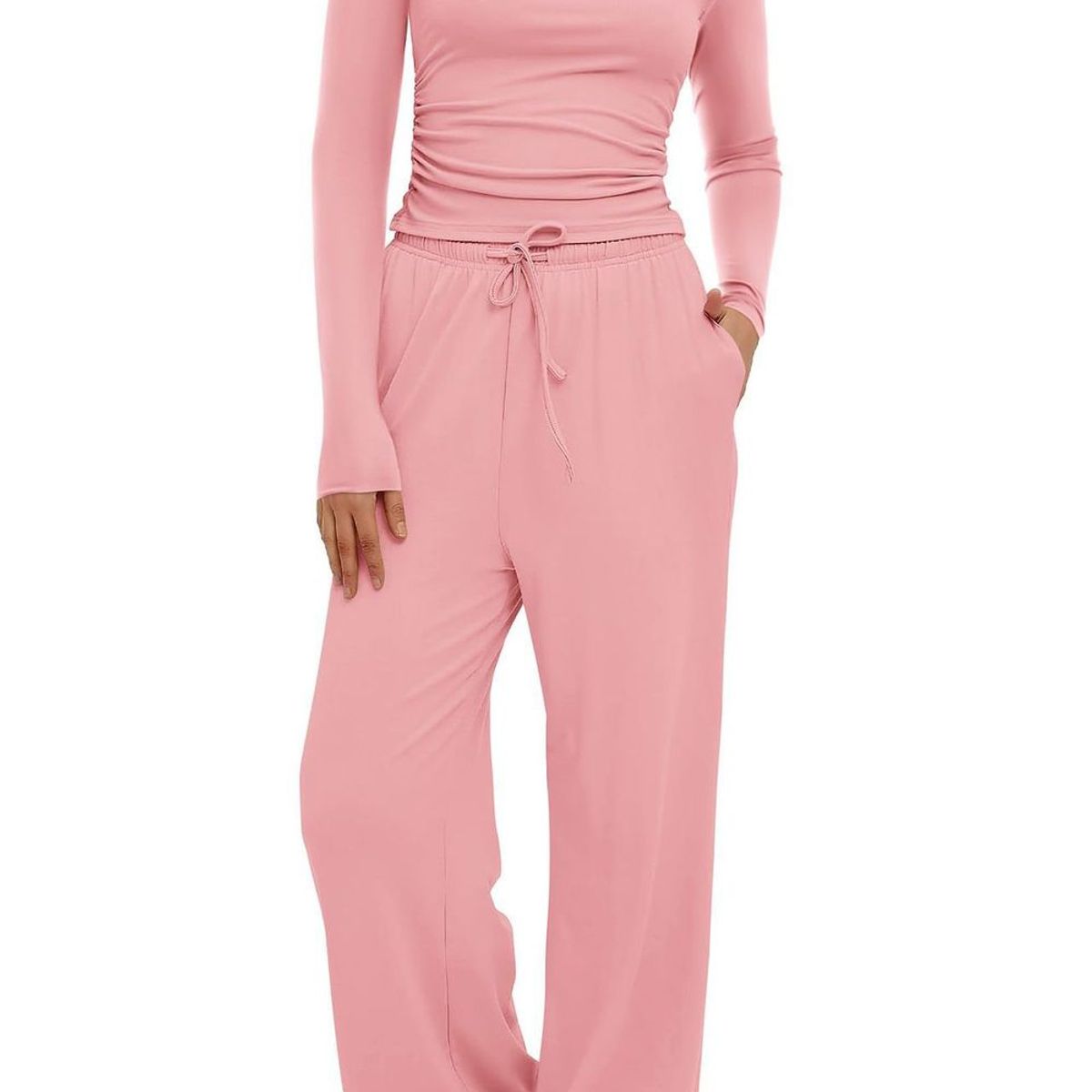 TIOZONEY - Conjunto Manga Larga Y Pantalon-Rosa