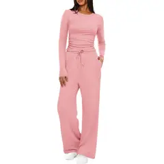 TIOZONEY - Conjunto Manga Larga Y Pantalon-Rosa