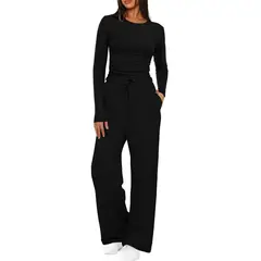 TIOZONEY - Conjunto Manga Larga Y Pantalon-Negro