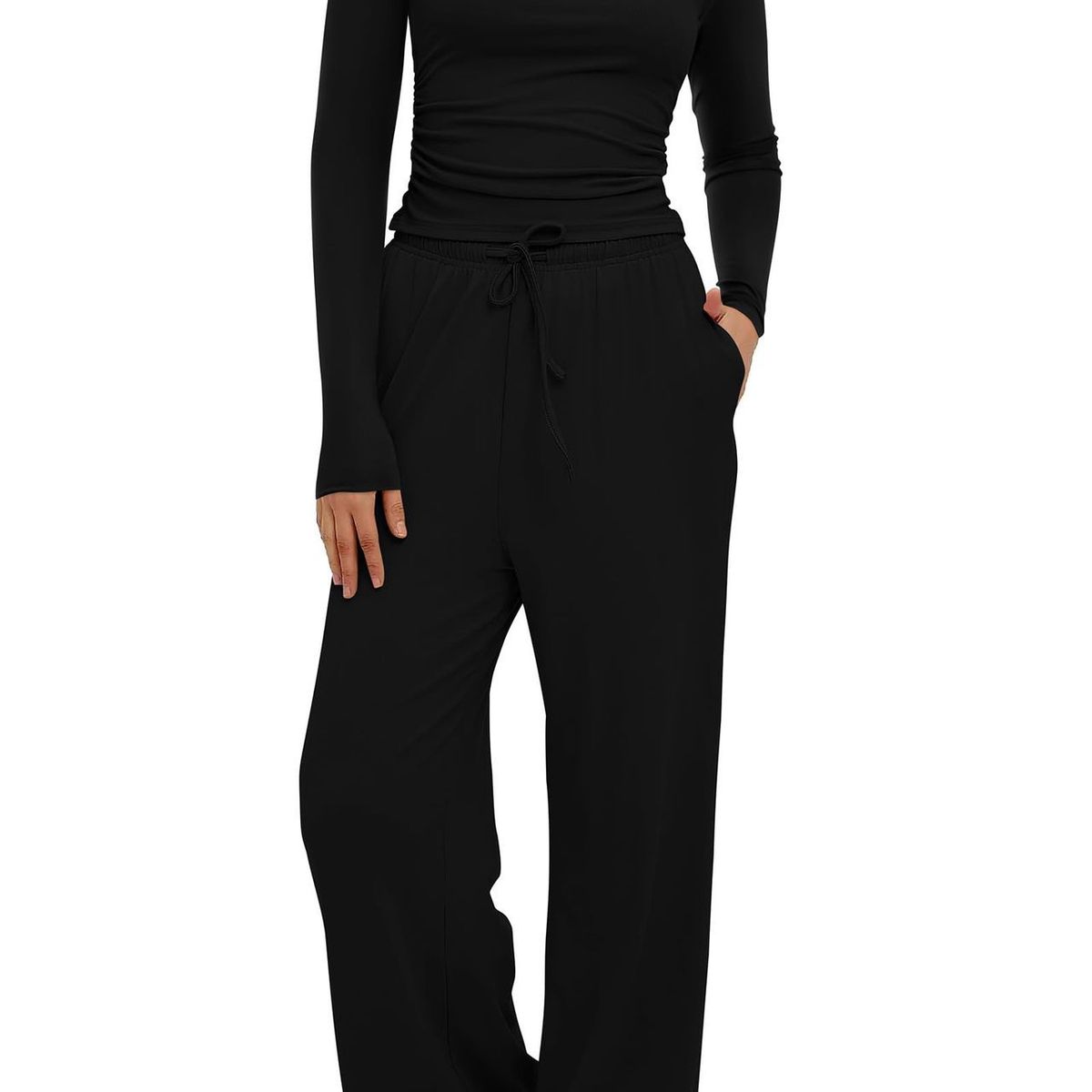 TIOZONEY - Conjunto Manga Larga Y Pantalon-Negro