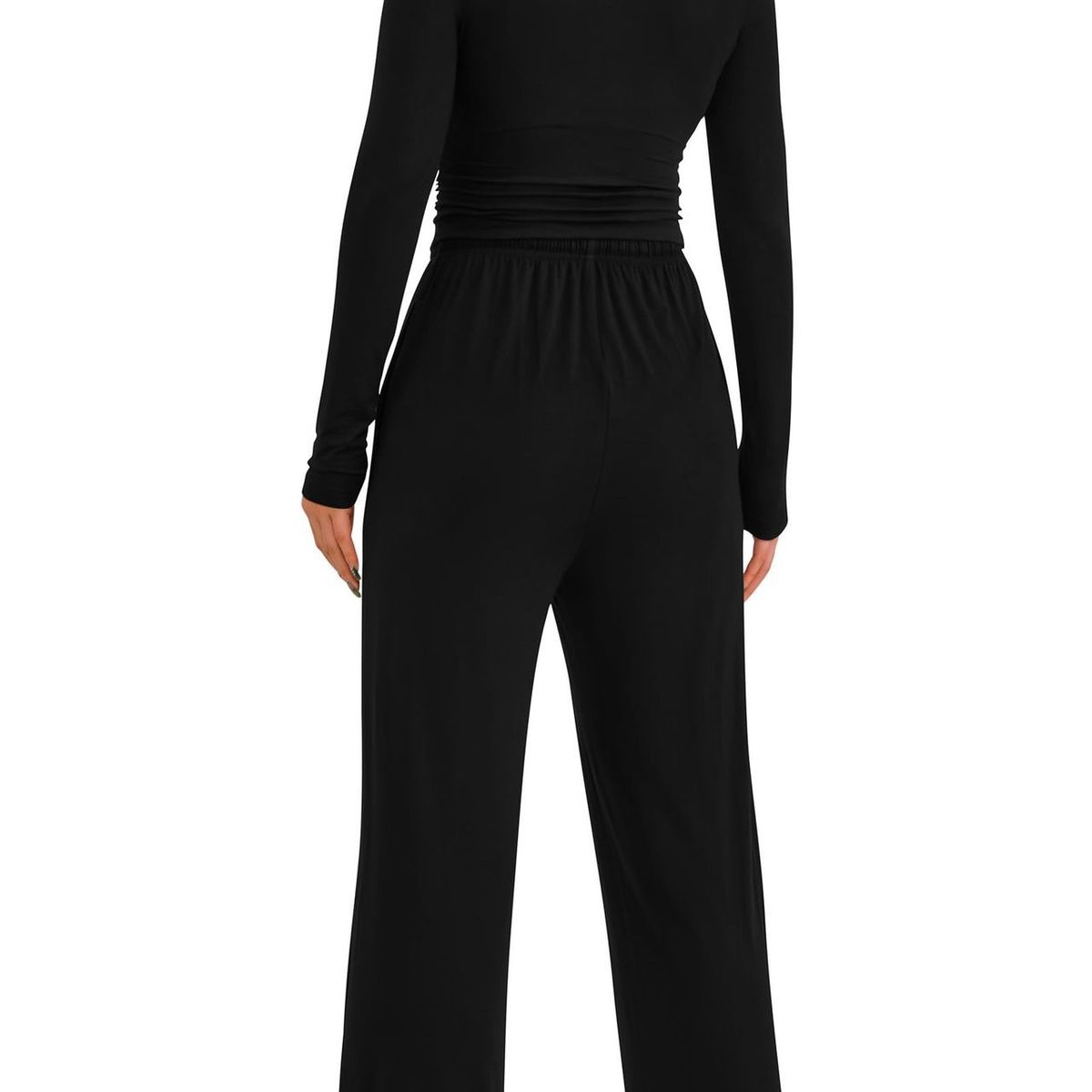 TIOZONEY - Conjunto Manga Larga Y Pantalon-Negro