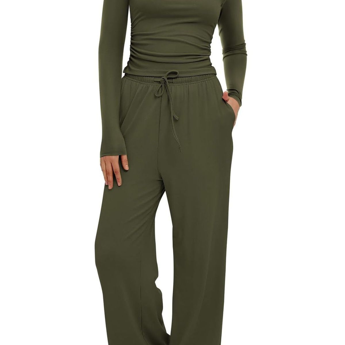 TIOZONEY - Conjunto Manga Larga Y Pantalon-Verde