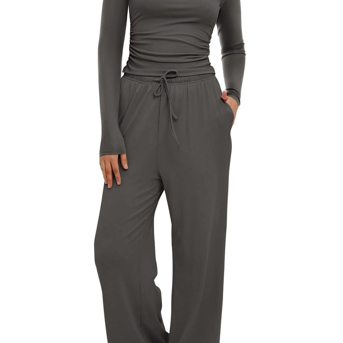 TIOZONEY - Conjunto Manga Larga Y Pantalon-Gris