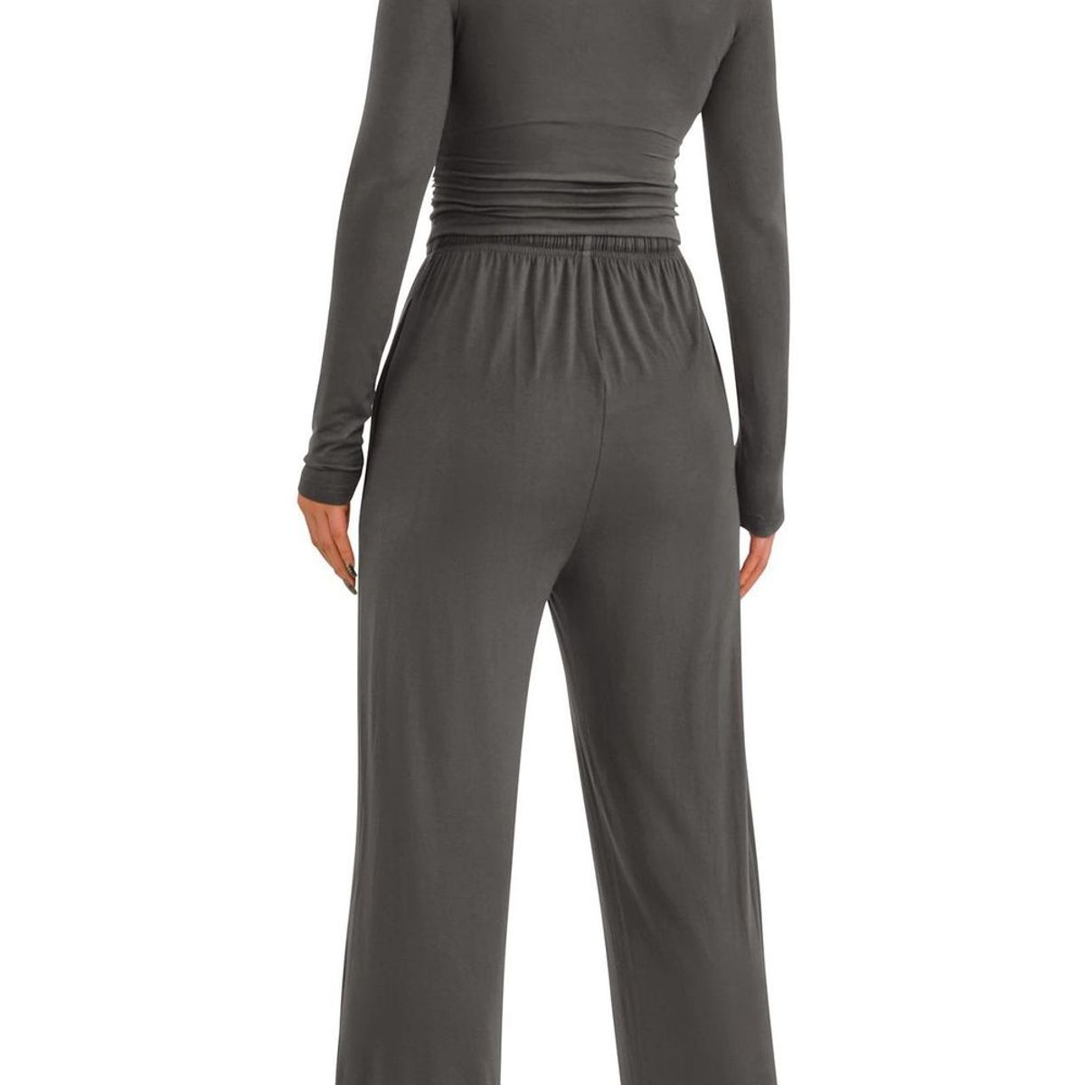 TIOZONEY - Conjunto Manga Larga Y Pantalon-Gris