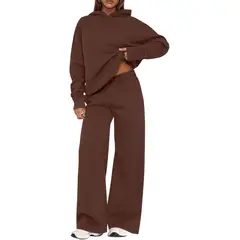 TIOZONEY - Conjunto Manga Larga Y Pantalon-Marrón
