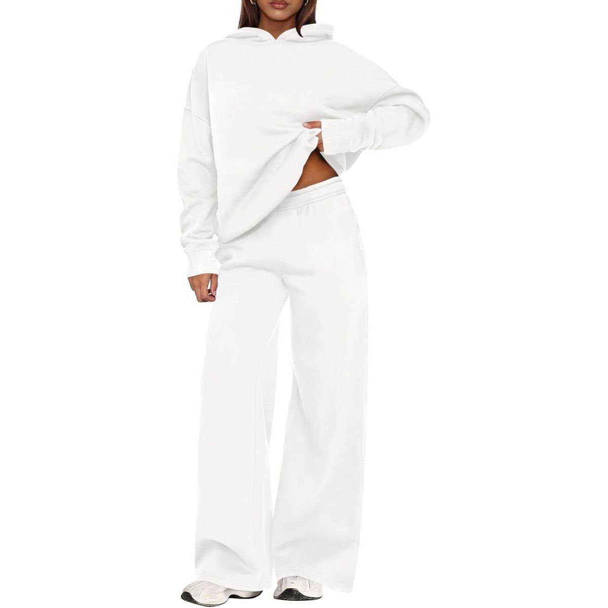 TIOZONEY - Conjunto Manga Larga Y Pantalon-Blanco