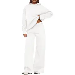 TIOZONEY - Conjunto Manga Larga Y Pantalon-Blanco