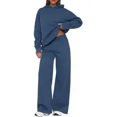 TIOZONEY - Conjunto Manga Larga Y Pantalon-Azul