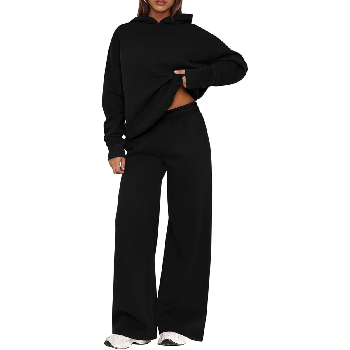 TIOZONEY - Conjunto Manga Larga Y Pantalon-Negro