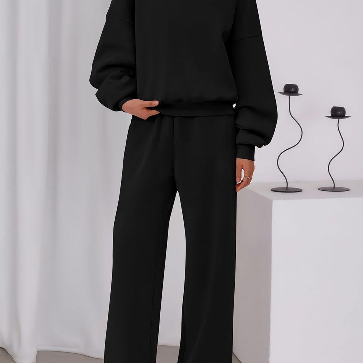 TIOZONEY - Conjunto Manga Larga Y Pantalon-Negro