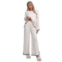 TIOZONEY - Conjunto Manga Larga Y Pantalon-Beige