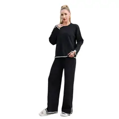 TIOZONEY - Conjunto Manga Larga Y Pantalon-Negro
