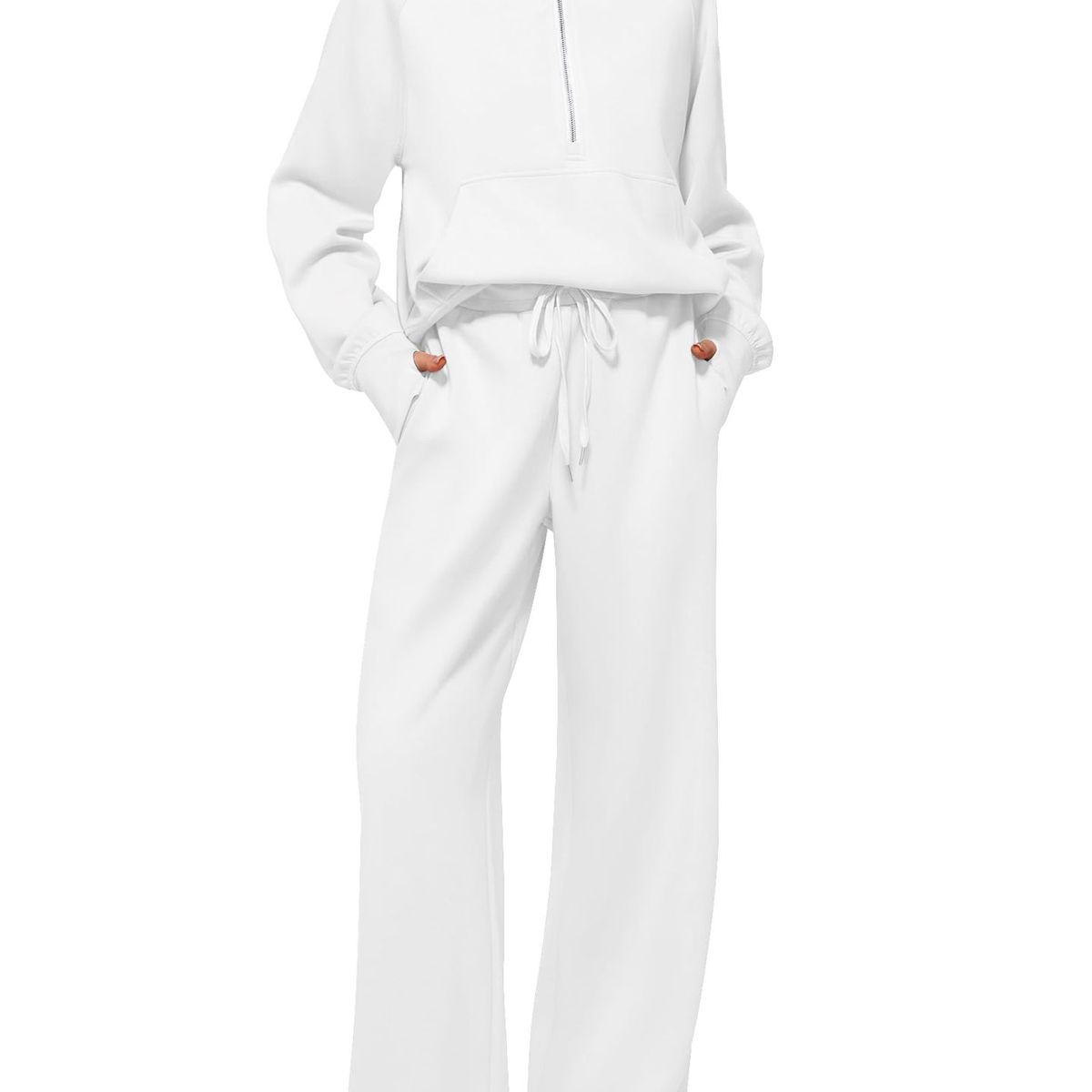 TIOZONEY - Conjunto Manga Larga Y Pantalon-Blanco