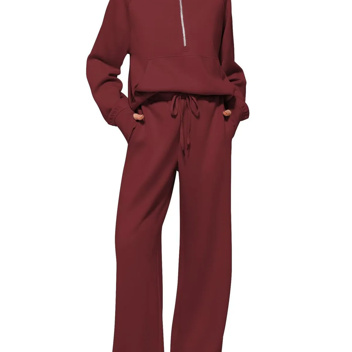 TIOZONEY - Conjunto Manga Larga Y Pantalon-Rojo