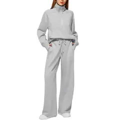 TIOZONEY - Conjunto Manga Larga Y Pantalon-Gris