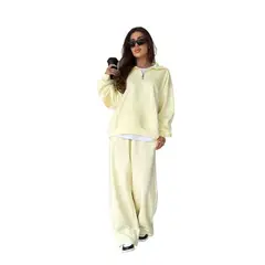 TIOZONEY - Conjunto Manga Larga Y Pantalon-Amarillo
