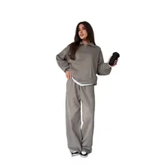 TIOZONEY - Conjunto Manga Larga Y Pantalon-Gris