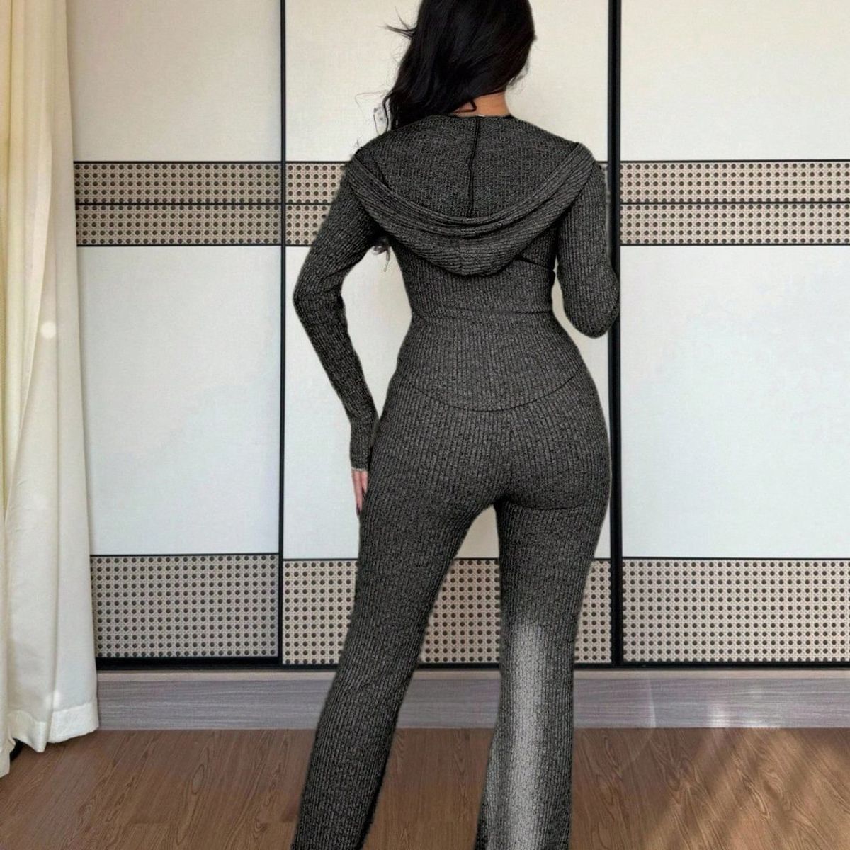 TIOZONEY - Conjunto Manga Larga Y Pantalon-Gris
