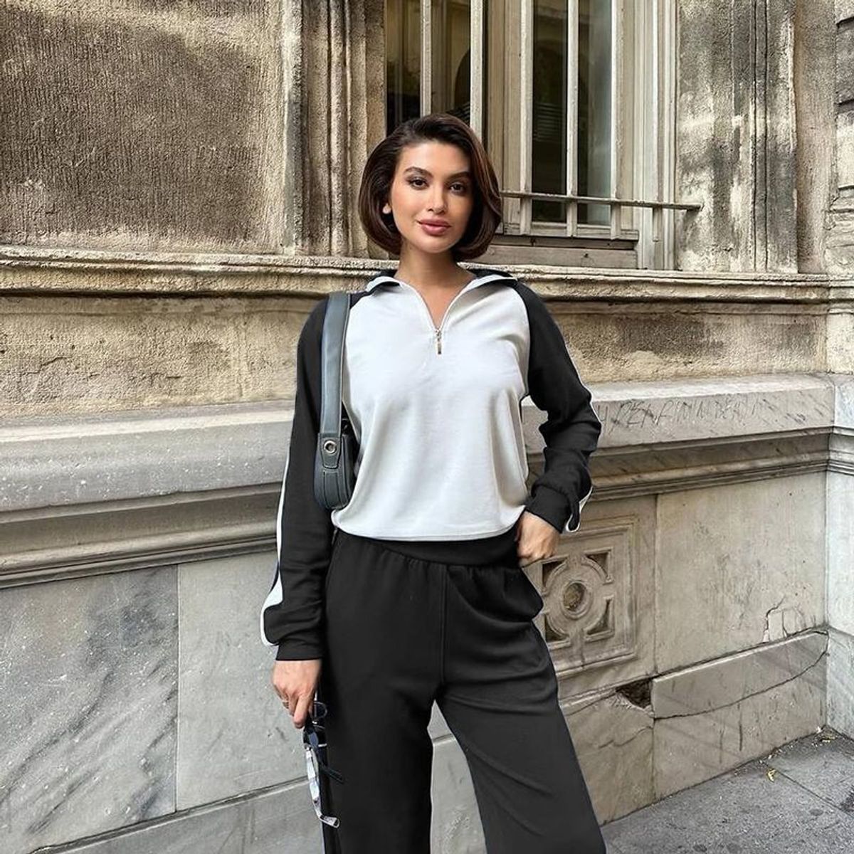 TIOZONEY - Conjunto Manga Larga Y Pantalon-Negro