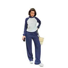 TIOZONEY - Conjunto Manga Larga Y Pantalon-Azul