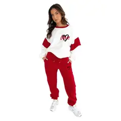 TIOZONEY - Conjunto Manga Larga Y Pantalon-Rojo
