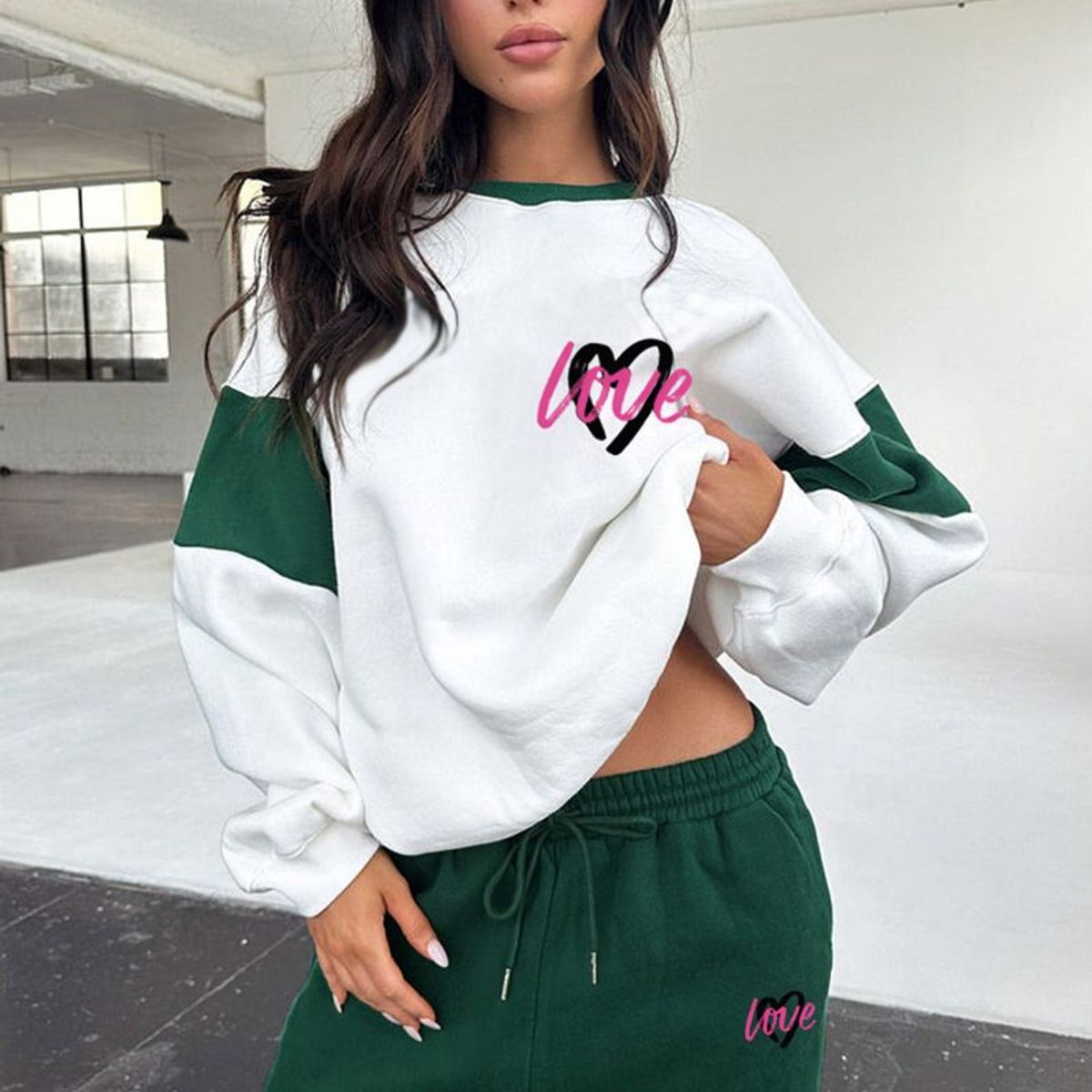 TIOZONEY - Conjunto Manga Larga Y Pantalon-Verde