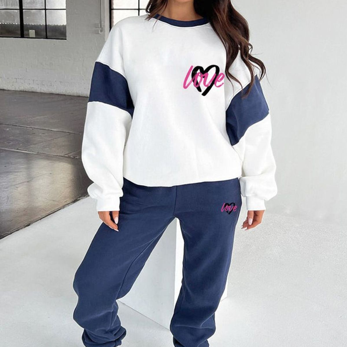 TIOZONEY - Conjunto Manga Larga Y Pantalon-Azul